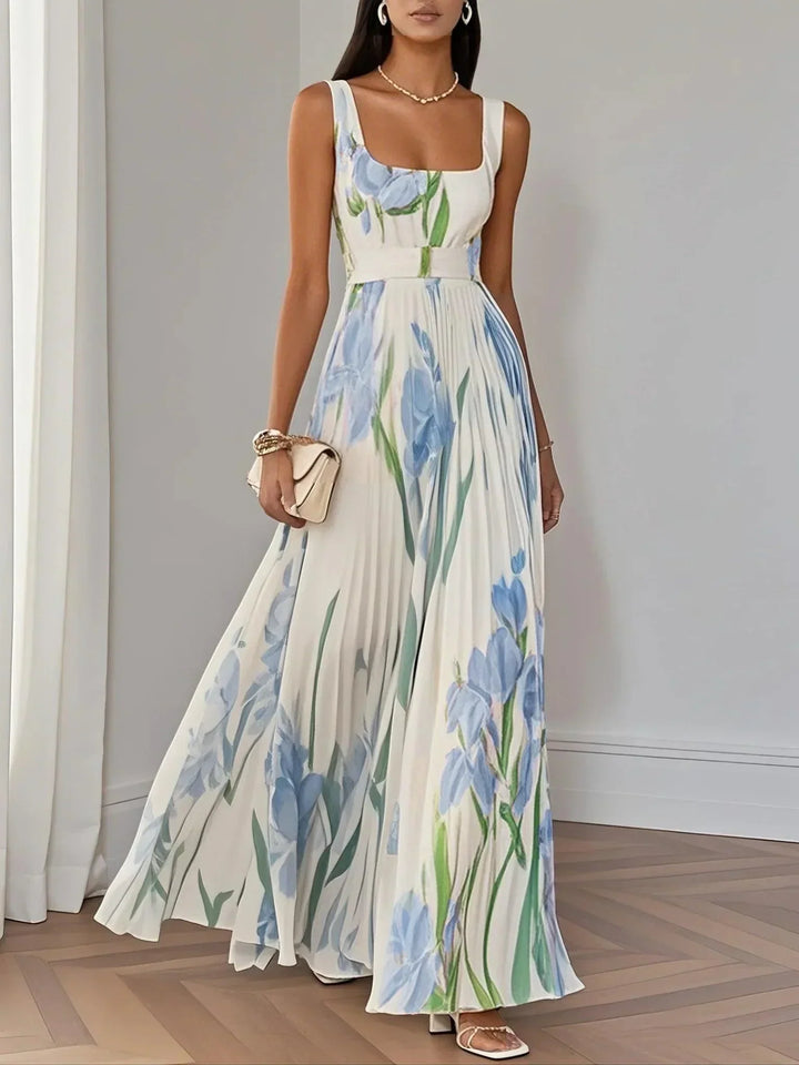 Ella | Floral Pleated Maxi Dress